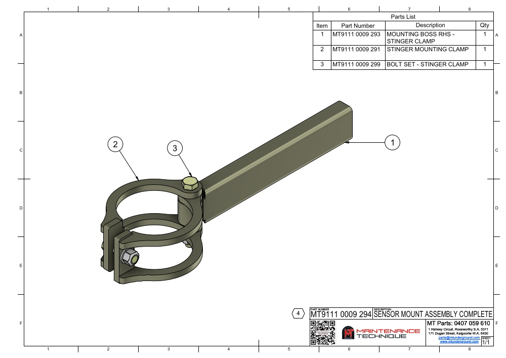 MT9111 0009 294_MOUNTING BOSS RHS - STINGER CLAMP